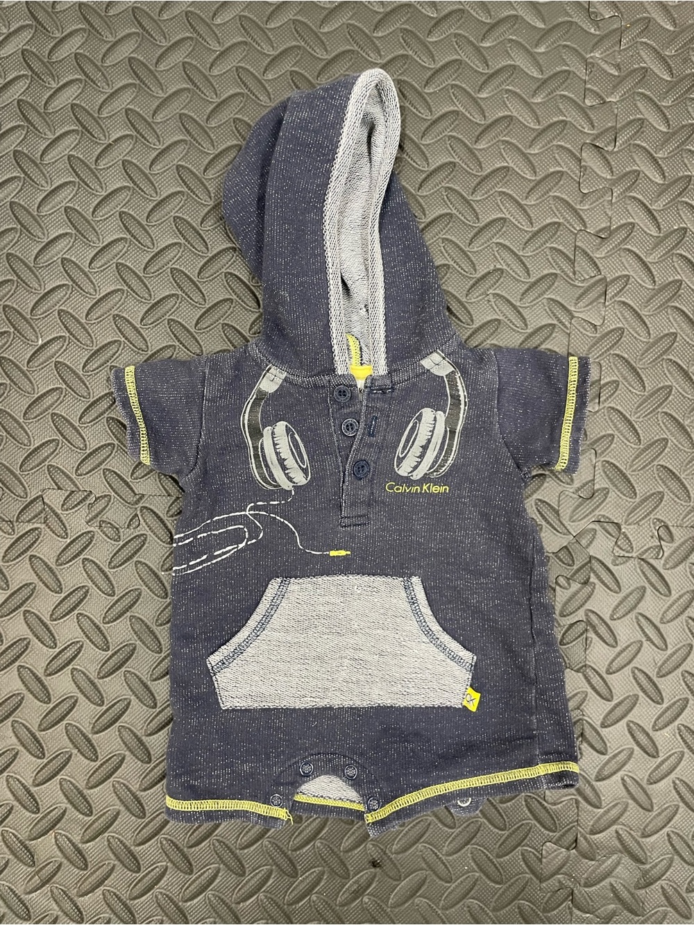 Calvin Klein Baby Boy's 0-3 Months Short-sleeve Romper Hooded One Piece